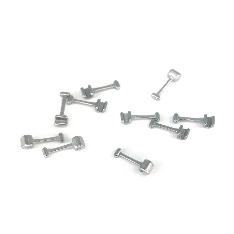 10Pcs Dental Orthodontic T-Type Crimpable Hooks Stainless Steel Fixed on the Dentistry Arch Wires Accessories for Rubber Bands