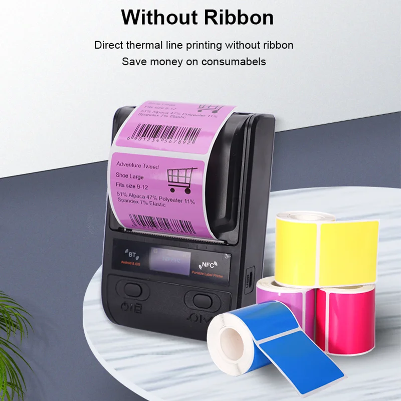 Color Adhesive Sticker for Detong DP23/DP30/80  5 Rolls Waterproof Anti-Oil Tear-Resistant Scratch-Resistant Label Paper