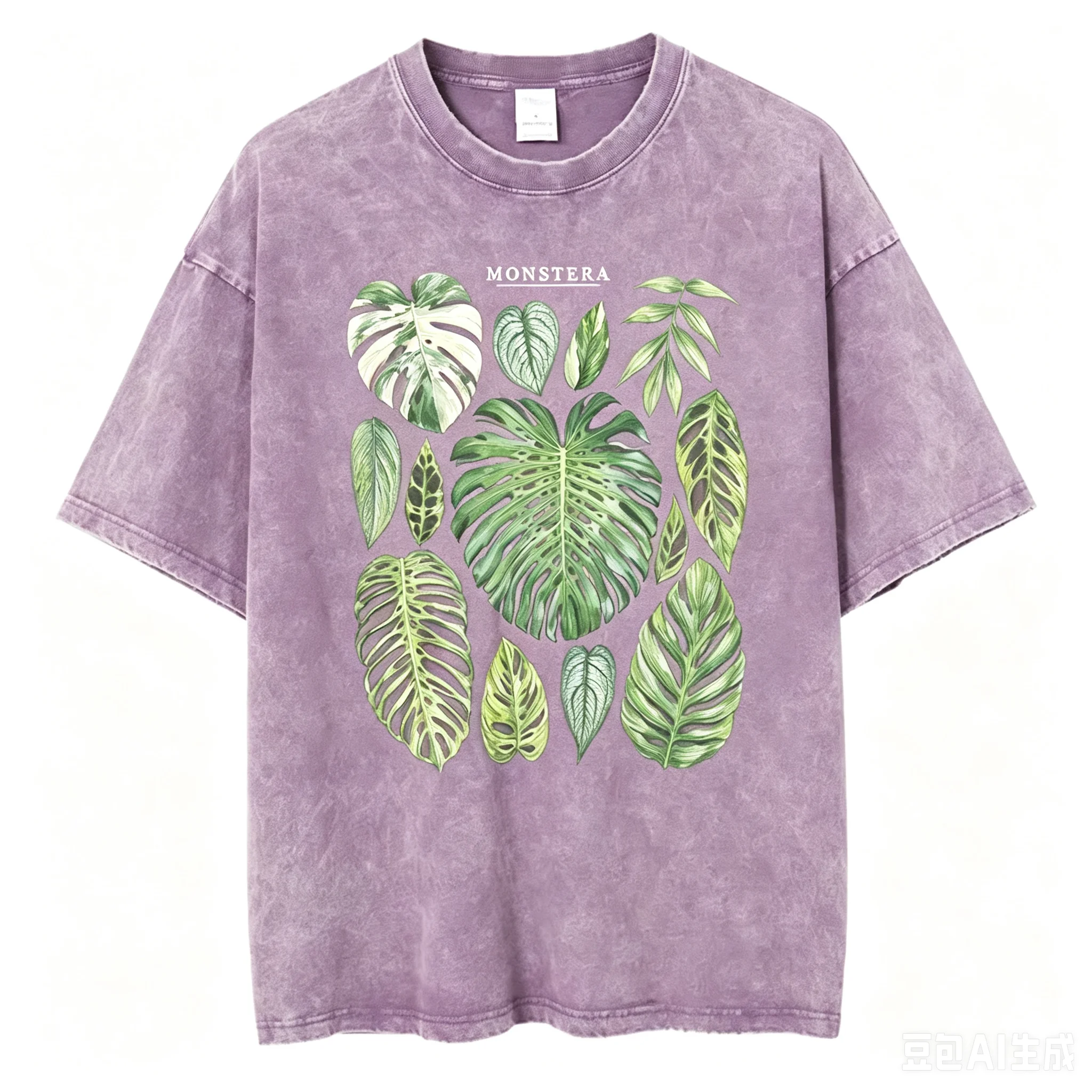 T-shirt Grafica Foglie di Mons - Acid Wash Vintage Graphic T Shirt recensione e prezzo