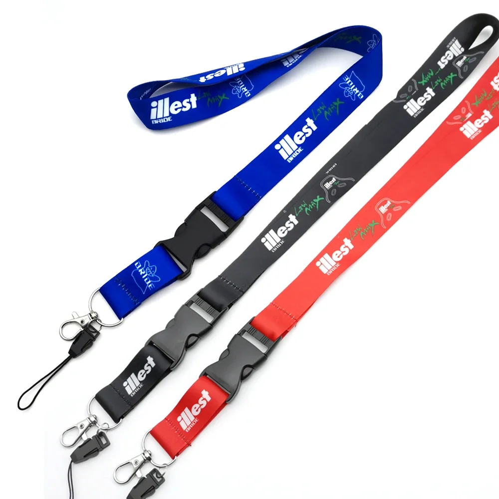

3 Color JDM Illest Neck Key Lanyard Cell Phone Auto Keychain Neck Straps Lanyard ID Badge Card Hanging Rope for Honda Toyota Bmw