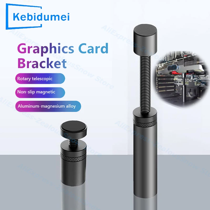 

Graphics Card GPU Holder Aluminum Support Bracket Video Card Sag Holder Bracket Holder Anti Sag Stand 27-120mm Scalable Bracket