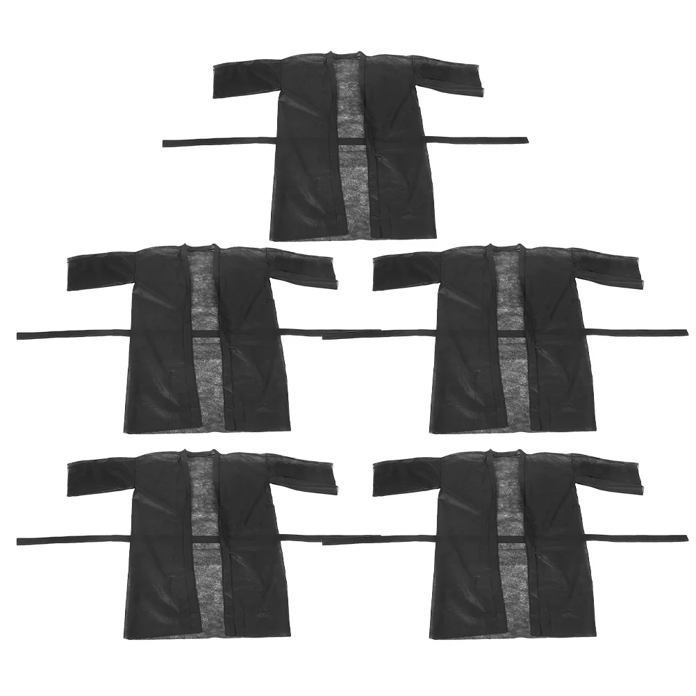 

5Pcs Disposable Salon Spa Robes Nonwoven Fabric Bathrobe Suit Shower Wrap Body Wraps Comfortable Lightweight Sauna Robes Women