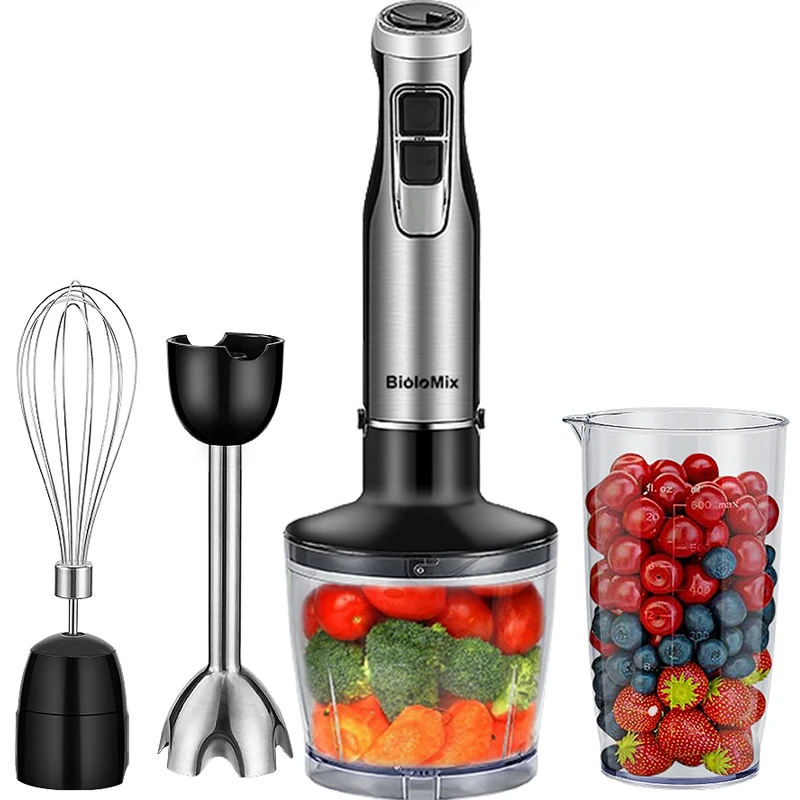 BioloMix 4 in 1 High Power 1200W Immersion Hand Stick Blender Mixer...