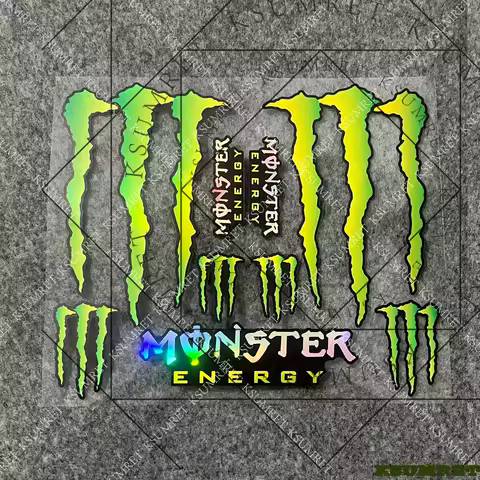 Laser For Monster Energy Motorcycle Stickers Vinyl Emblem Tank For YAMAHA R1 R3 R6 HONDA CBR600RR 1000RR HRC RACING