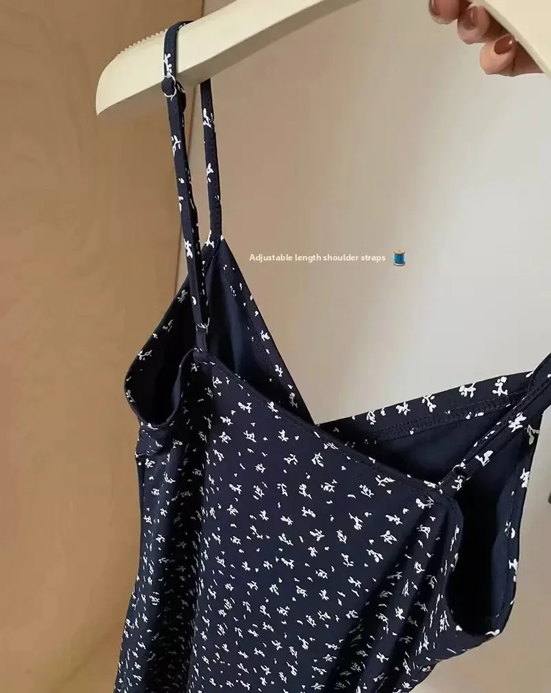 فستان نسائي صغير الحجم مزين بالورود مع سترة منسوجة عادية مجموعة ملابس خريفية للتخسيس غطاء أنيق للإجازات لفصل الربيع #5