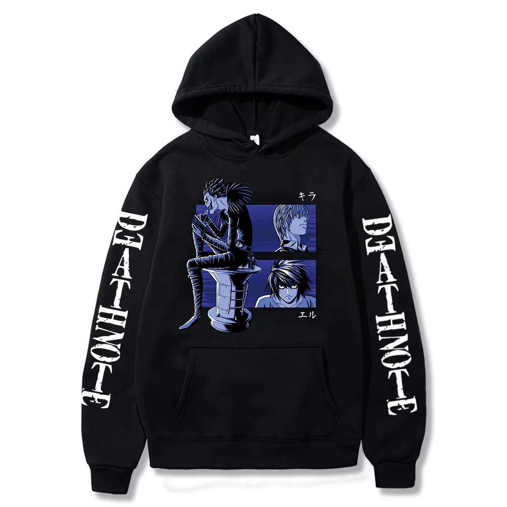 Anime Death Note Manga Ryuk Graphic Print Hooded Pullover Sweatshirts Men Women Harajuku Hip Hop Streetwear Long Sleeve Hoodie