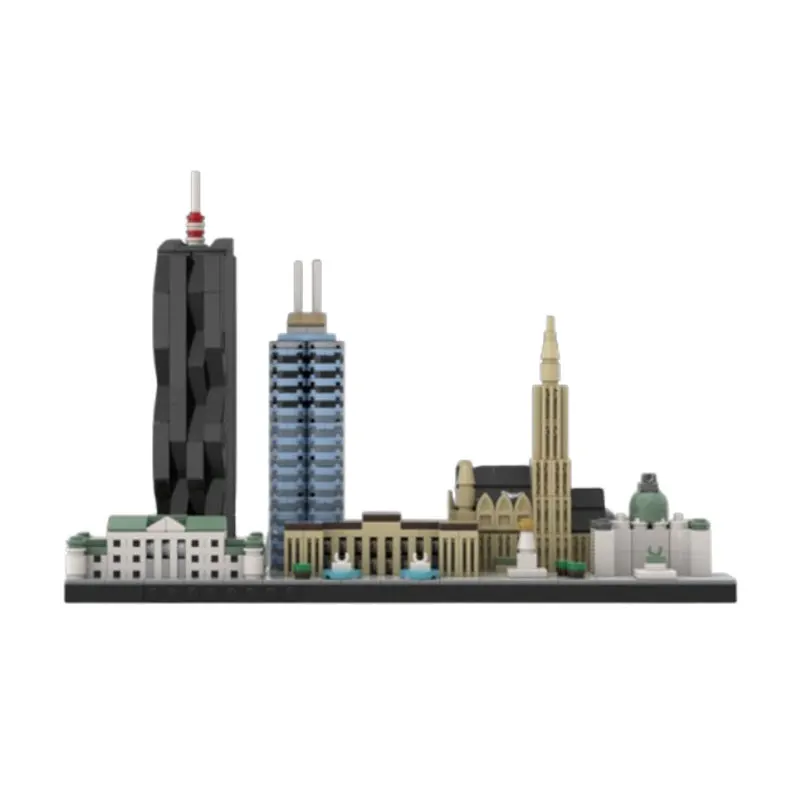 Spot MOC-189251 620 pçs arquitetura moderna diy pequenas partículas montagem blocos de construção puzzle brinquedo modelo presente conjunto ornamento