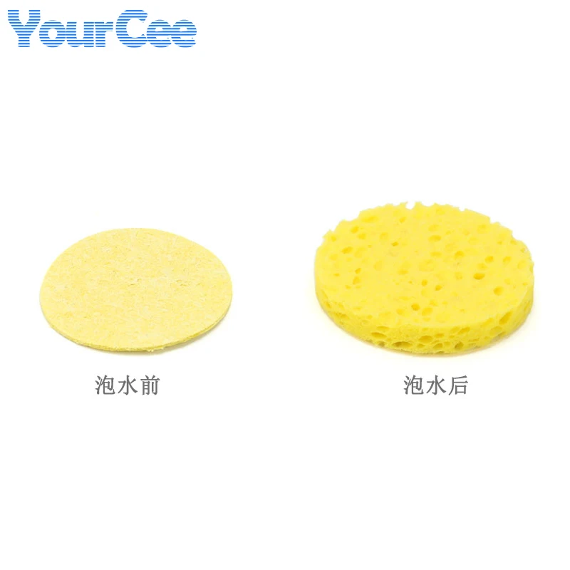 10 pcs 5cm Yellow High Temperature Resistant Heatstable Soldering Iron Solder Tip Welding Cleaning Sponge Remove Tin