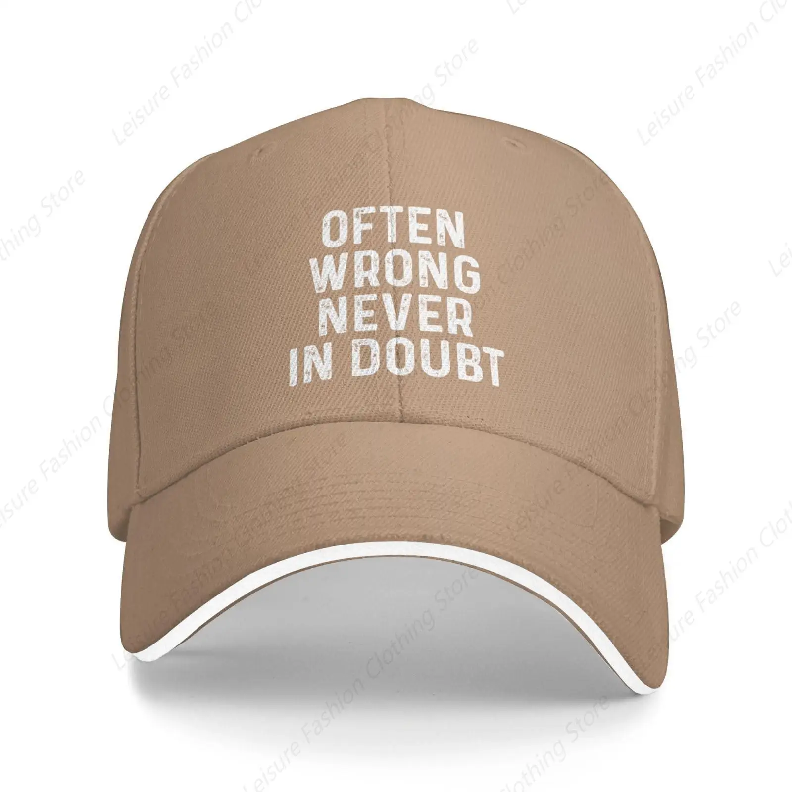 Often Wrong Never in Doubt Hat for Women Dad Hats Fashionable Cap