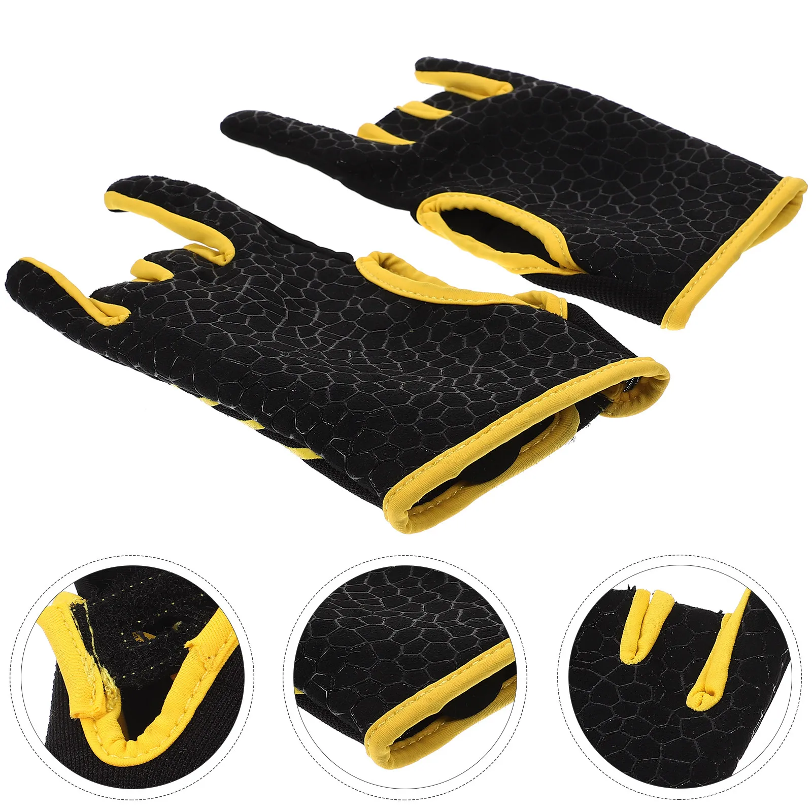 

1 Pair Anti-Slip Professional Bowling Gloves Silicone Palm Type Flexible Breathable Wrist Support Bowling Thumb Protector Yellow