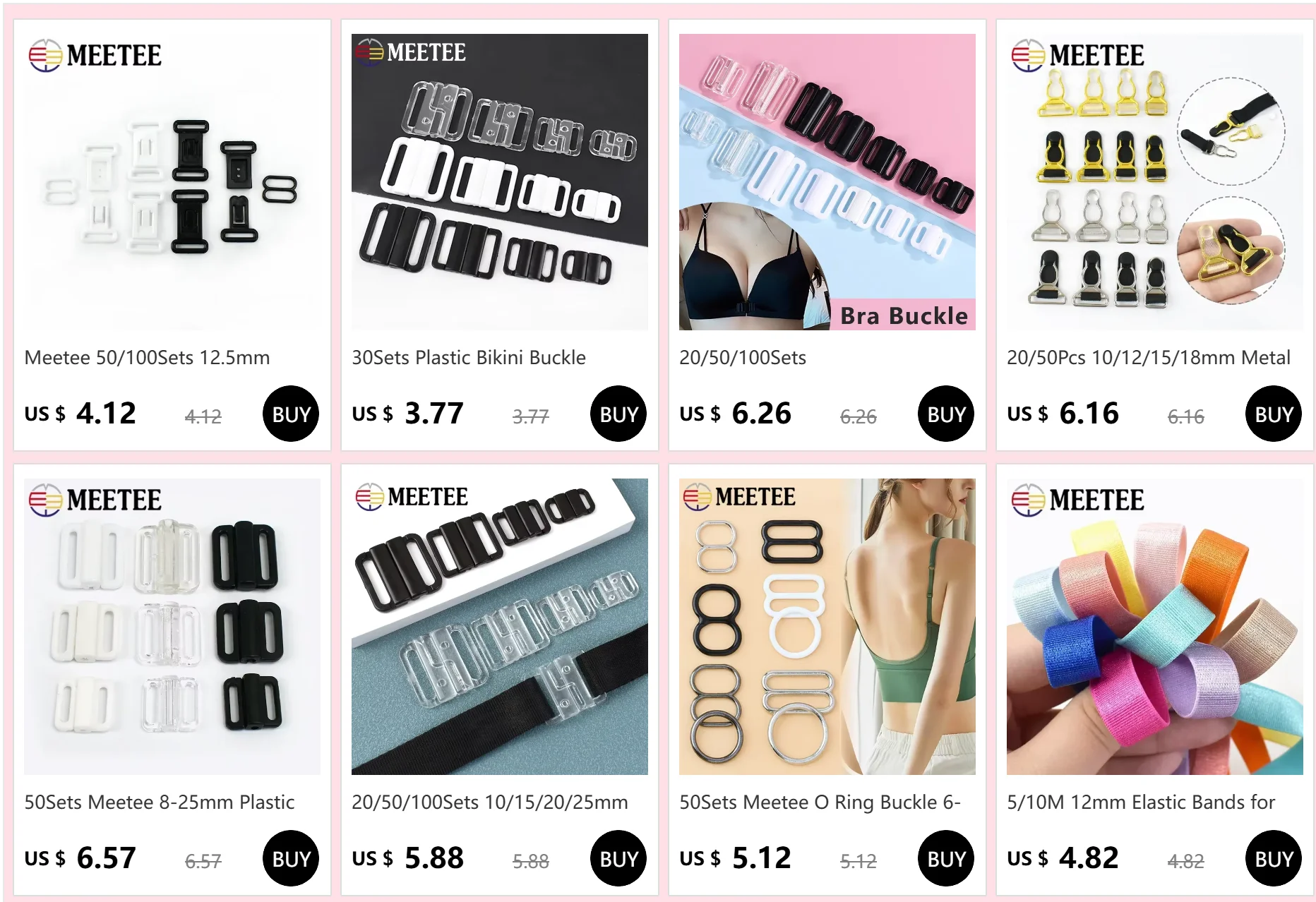20/50/100Sets 10/15/20/25mm BH Verschluss Kunststoff Schnalle Badeanzug Strap Bikini Verschluss Harz Knopf Krawatte verstellbare Clip Schnallen – Detail 1