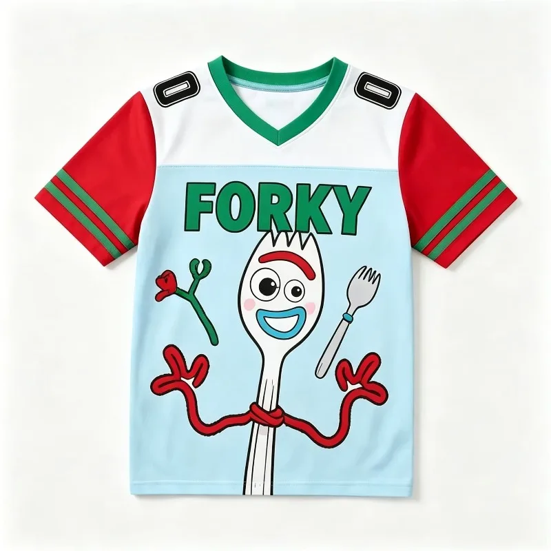 Kids Rex Football Jersey T‑Shirt Toy Story Print Short Sleeve Sport Tee Boys Girls Cartoon Anime Sportswear Casual Children Tops view 5