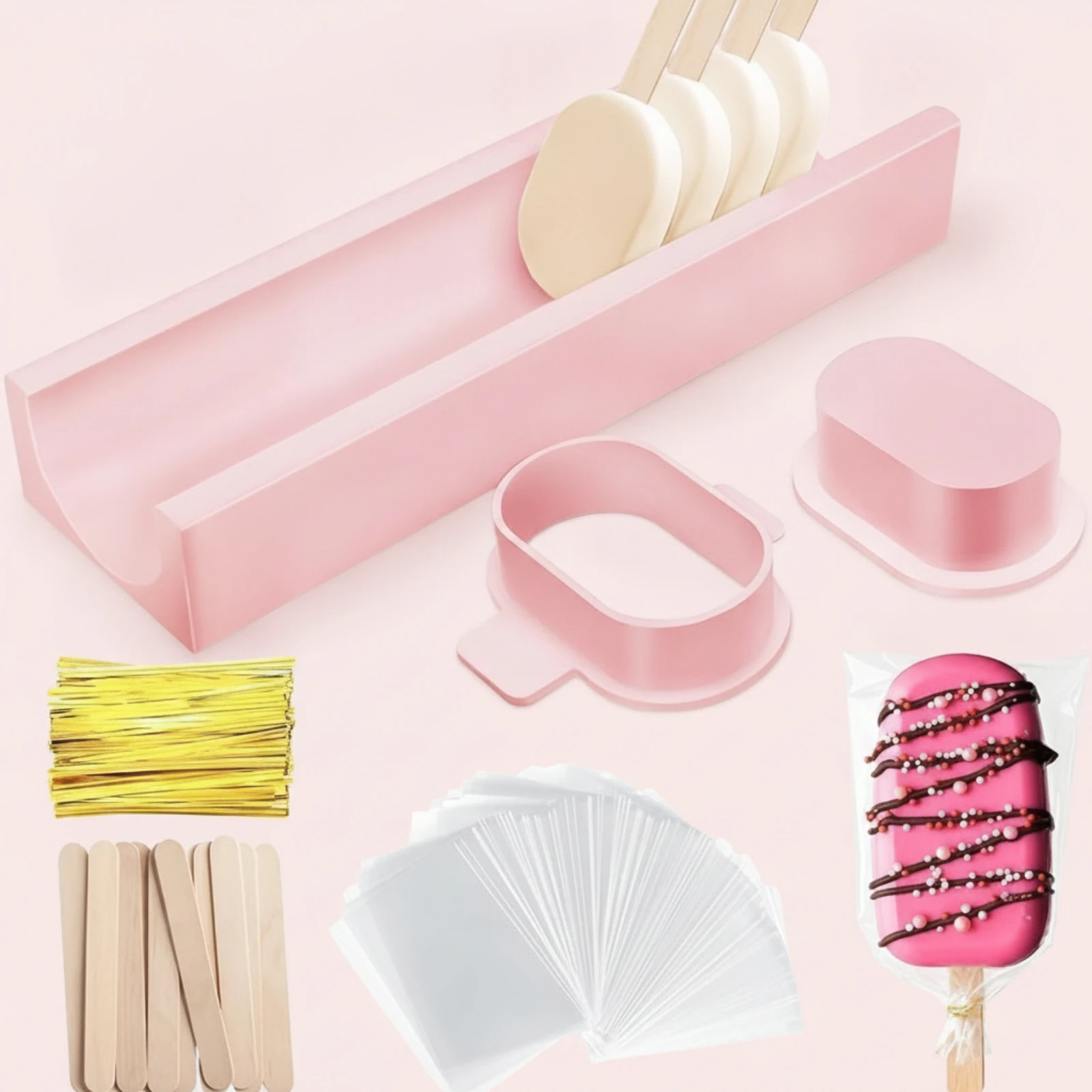 3-teiliges Kuchenball-Formen-Set mit Stäbchen, einheitliches Kuchenball-Formen-Set mit Drücker, Backzubehör, lebensmittelecht, bisphenol-A-frei