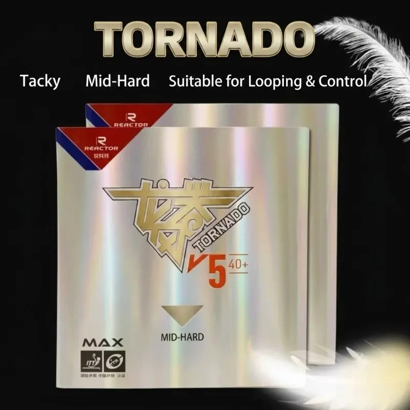 Original  Reactor TORNADO V5 40+ Sticky Loop Table Tennis Rubber Medium Hard with Max Internal Energy Ping Pong Sponge
