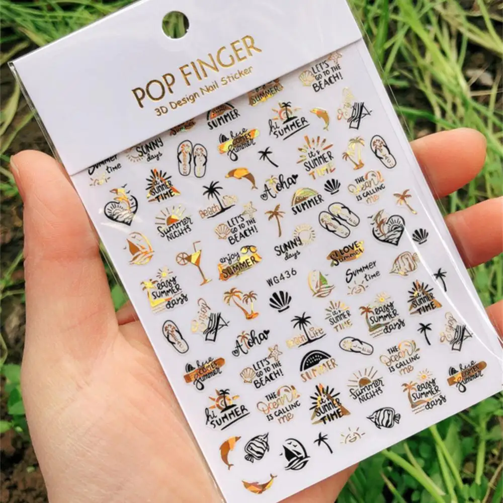 3D Nail Art Aufkleber trend ige vielseitige Aufkleber langlebiges Design einfache Anwendung stilvolle Abziehbilder lebendige Alphabet Text Aufkleber