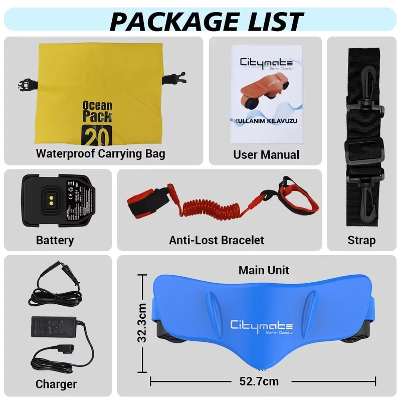 Stylish streamlined design Haitian car electric underwater booster 1.8M/S speed 5200mAh battery, suitable for snorkeling