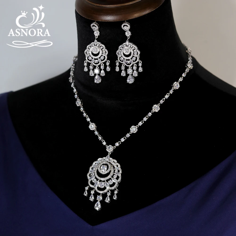 

Роскошные наборы ювелирных украшений CZ для невесты, прозрачные овальные Стразы, аксессуары для свадьбы, ожерелье, серьги, наборы из 2 шт.