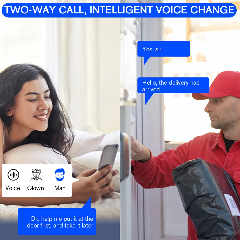 와이파이 비디오 초인종 카메라, 무선 야간 투시경, 스마트 홈 보안 HD 초인종, 내장 1000mAh 배터리, 비주얼 초인종 카메라