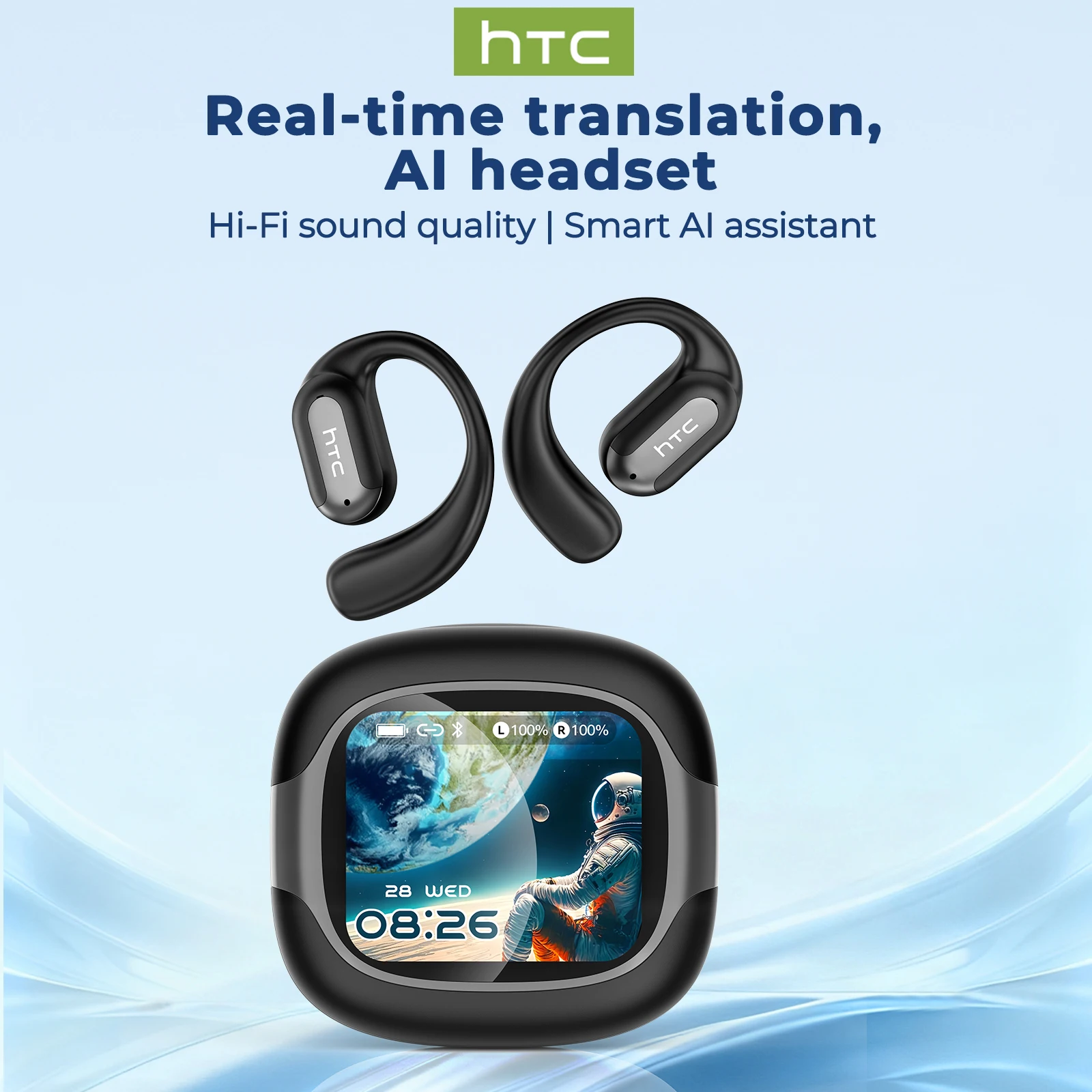 Bluetooth-Headset Surround Sound Hi-Fi Stereo Komfortabler Sitz Leichtgewichtig Open-Ear für Sport und Laufen HTC NE58 Kabellose Ohrhörer