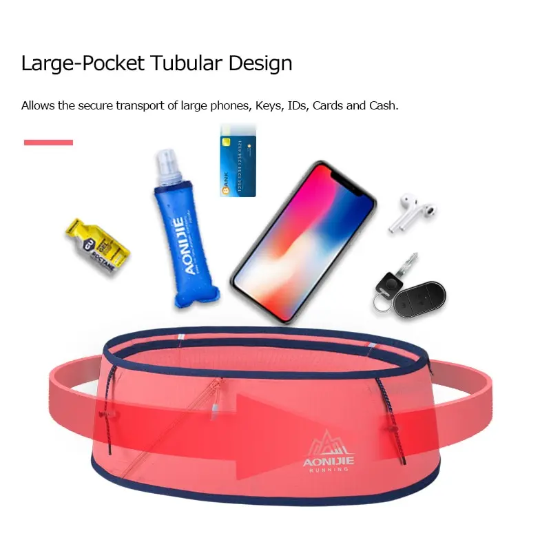 Aonijie Unisex Running Waist Back Ultralight Portable Marathon Travel Invisible Belt Fitness Mobile Phone Bag