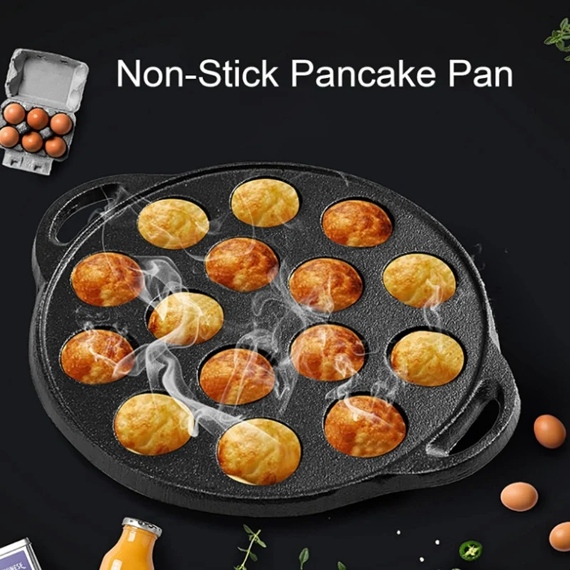 15 Holes Cast Iron Takoyaki Pan  Takoyaki Maker Home Cooking Tools Kitchenware Supplies