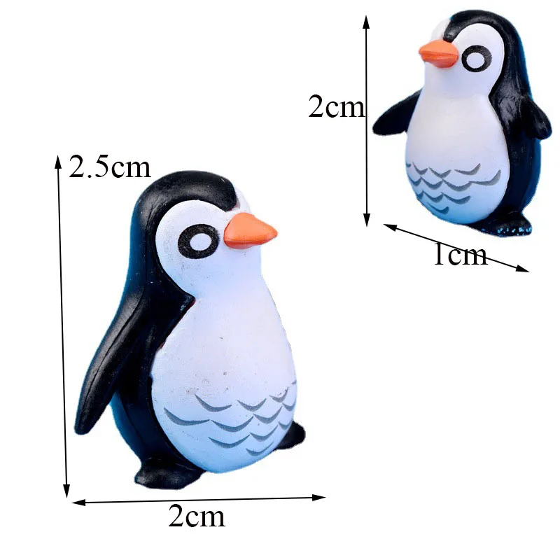 2PCS Penguin Father Son Animal Miniature Fairy Garden Home Houses Decoration Mini Craft Micro Landscaping Decor DIY Accessories