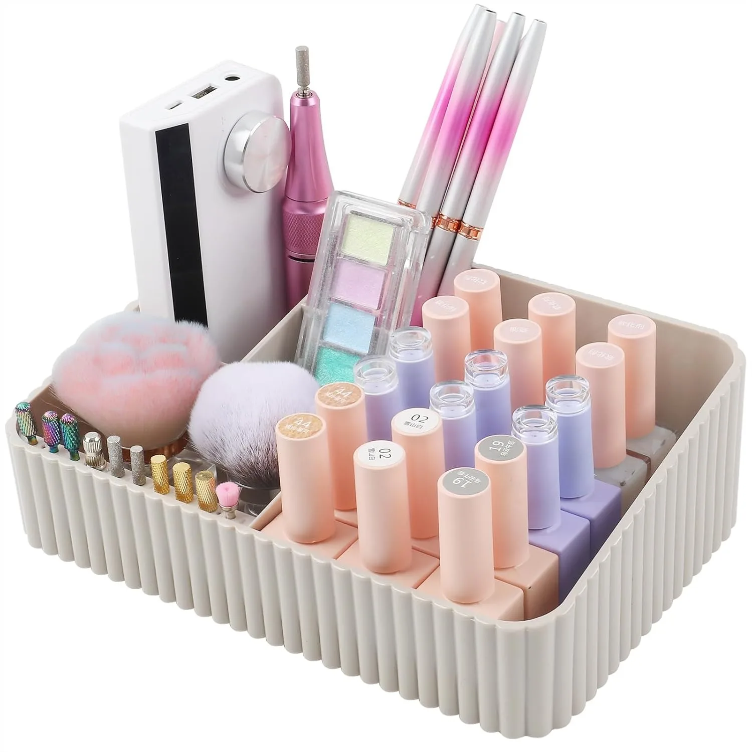 

Nail Drill Machine & Bits Storage Box, 10 Holes Transparent Acrylic Drill Bit Holder, Nail Tool Organizer Case for Manicure