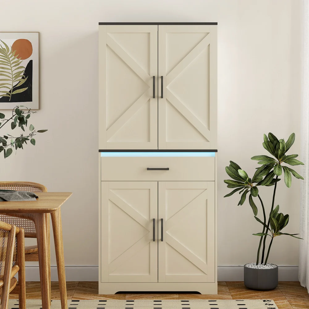 

Modern Wooden Cabinet with Sturdy Frame for Living Room, Entryway, Bedroom, Hallway, Office, with LEDs,with Drawer