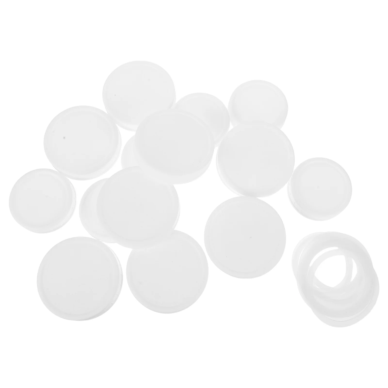 

16pcs Mason Jar Lids Plastic White Reusable Silicone Sealing Caps For Wide Mouth Jars Airtight Leakproof Food Storage