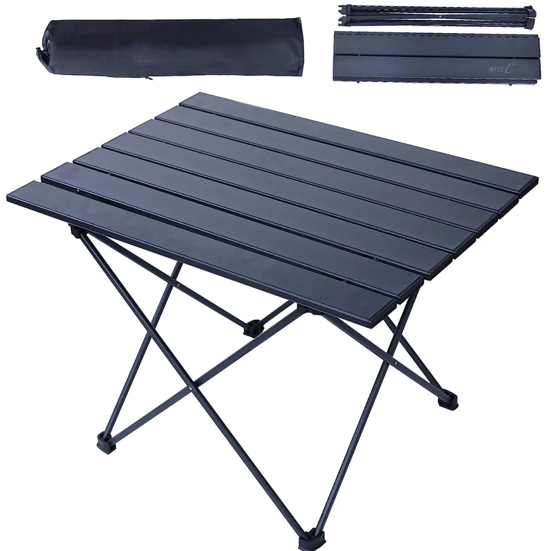 Mesa plegable portátil ultraligera para acampar, mesa enrollable para exteriores, escritorio de cena, mesas de aleación de aluminio para Picnic de