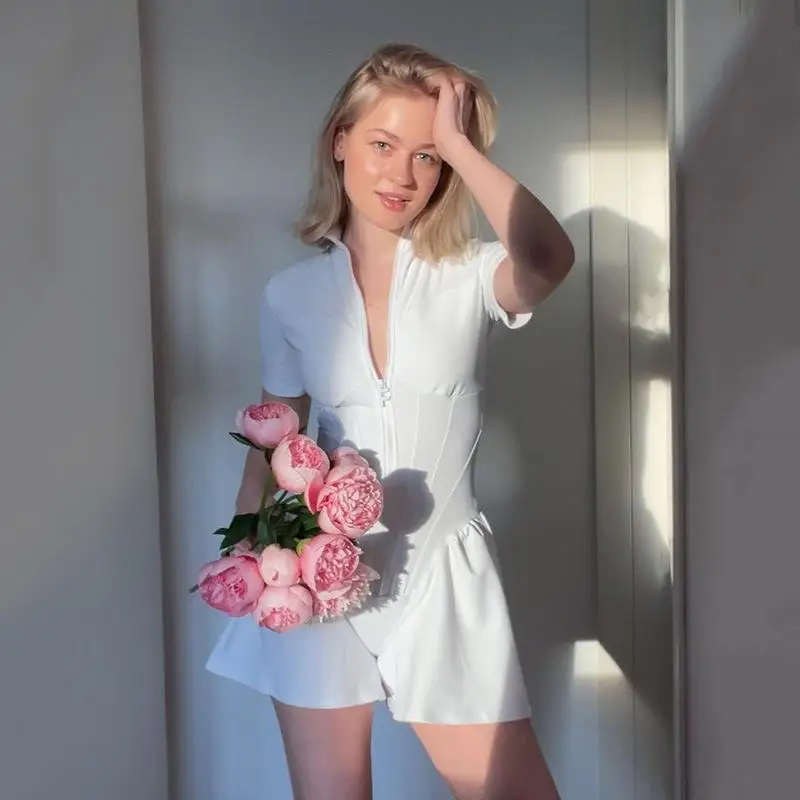 

Women's High-Waist Short Skirt Jumpsuit Zipper Design Comfortable Fit Fashionable Short Pants Autumn Collection