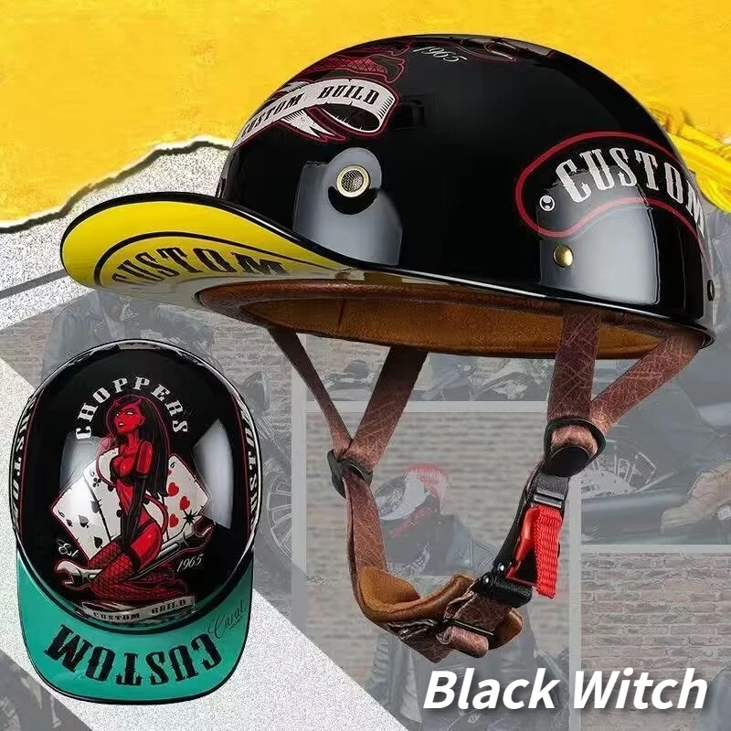 Baseball Hat and Helmet Unisex Locomotive Half Helmet Motorcycle Riding Helmet DOT Lightweight DOT Certified Electric Vehicle