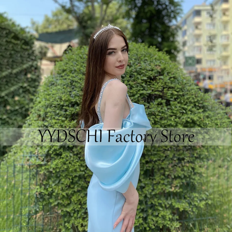 Abiti da sera personalizzati Stain 2025 con paillettes semplici tromba / maniche ad aletta a sirena da cocktail senza spalline con spalle scoperte pieghettate