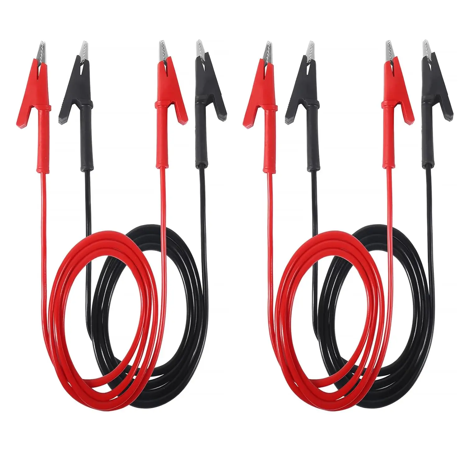 4 pinces crocodiles, fils de test électriques à double extrémité, câbles de connexion à double embout, fils de test crocodile, fils de raccordement