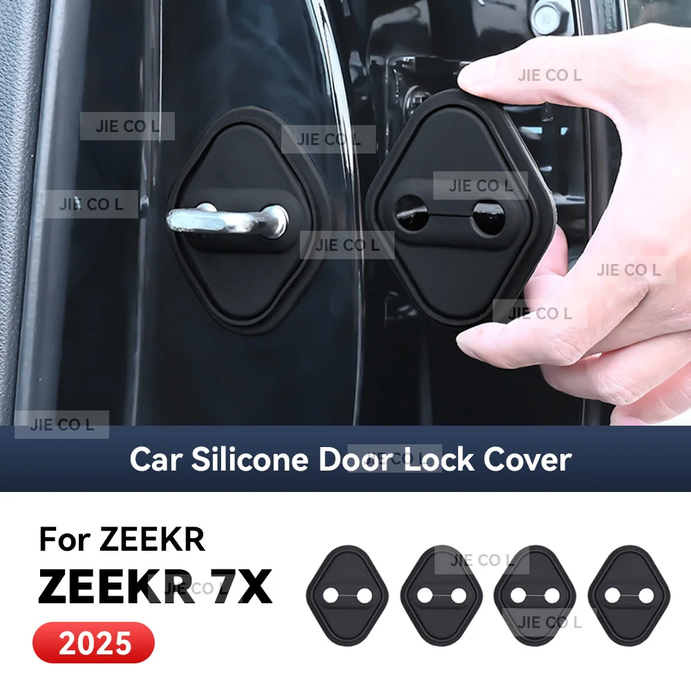 

4pcs Car Decorat Accessories Silicone Protecte Auto Door Lock Latch Shock Absorber Cover For ZEEKR 7X 2025 EV