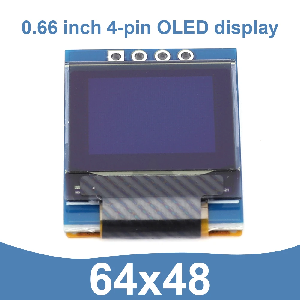 0.66 Inch OLED Display Module 64x48 Pixels Display Screen Circuit Board 3.3-5V 4 Pin I2C IIC for Arduino Electronic DIY