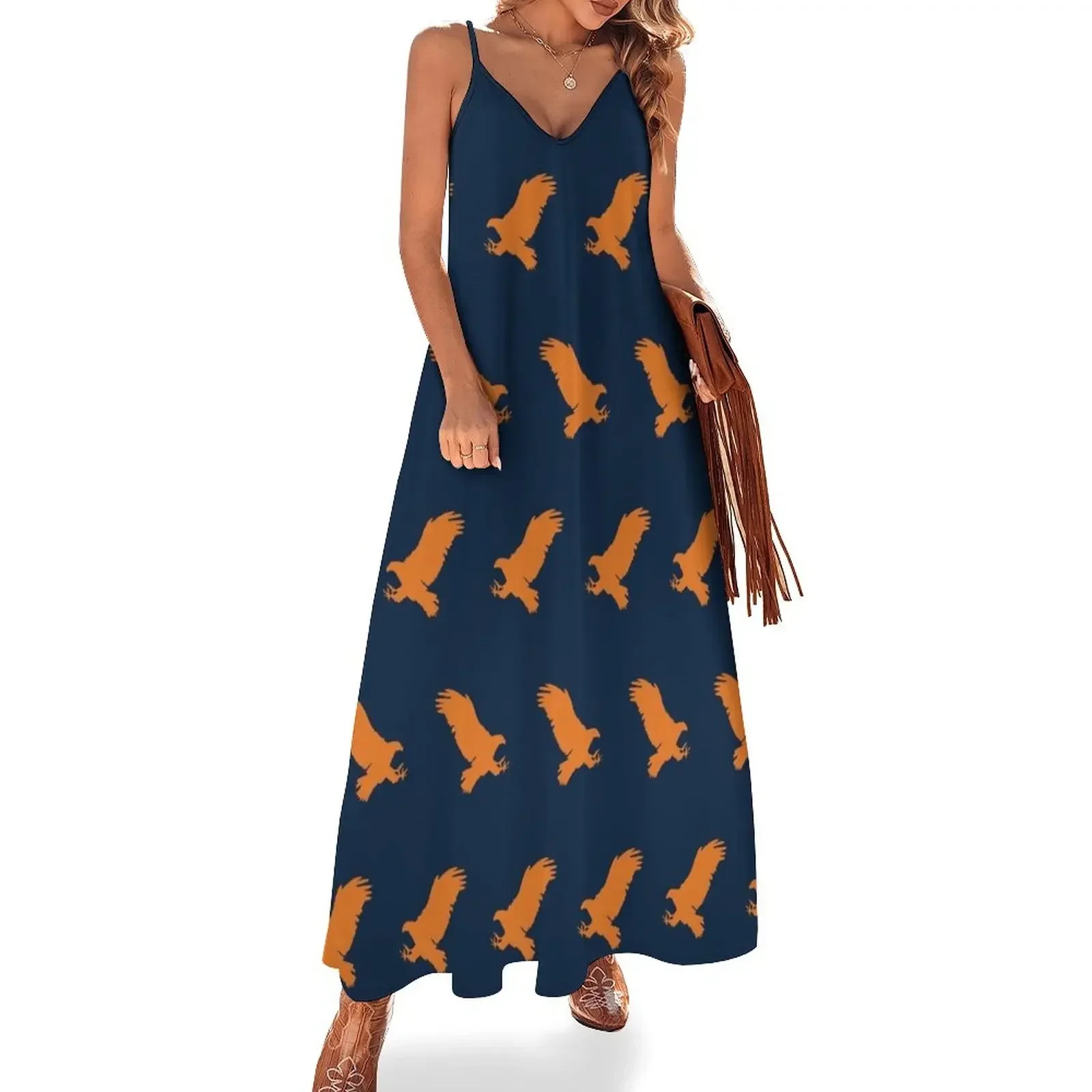 

Eagle | Orange Sleeveless Dress luxury women's party dress evening prom Women's evening dress long sleeve