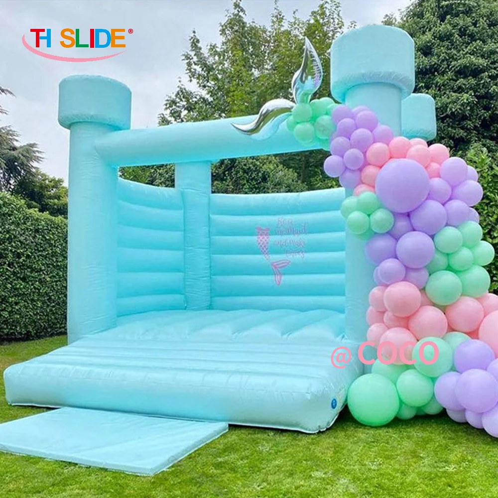 

13x13ft 4x4m inflatable bouncer house, newest blue wedding birthday party jumping castle