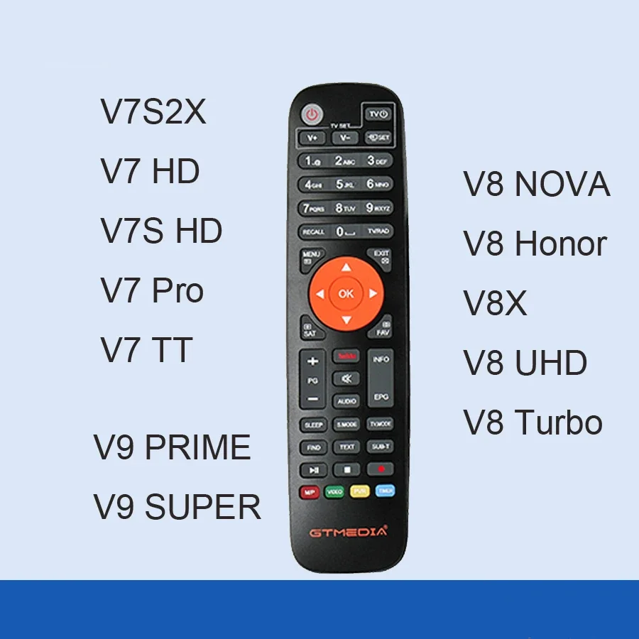 GTMEDIA V7 V8 V9 Series TV Box Remote Control Accessory For v7 s5x, v7 tt, v7 pro, v8x, v8 uhd, v8 turbo, v9 prime TV Receiver