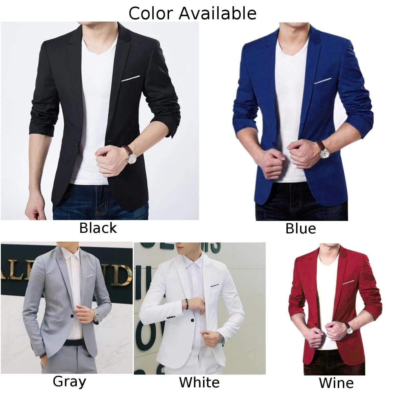 Men\'s Casual Slim Fit Formal Button Suit Blazer Coat Jacket Tops Mens Wedding Tuxedos Suits Blazer Masculino Slim Clothing