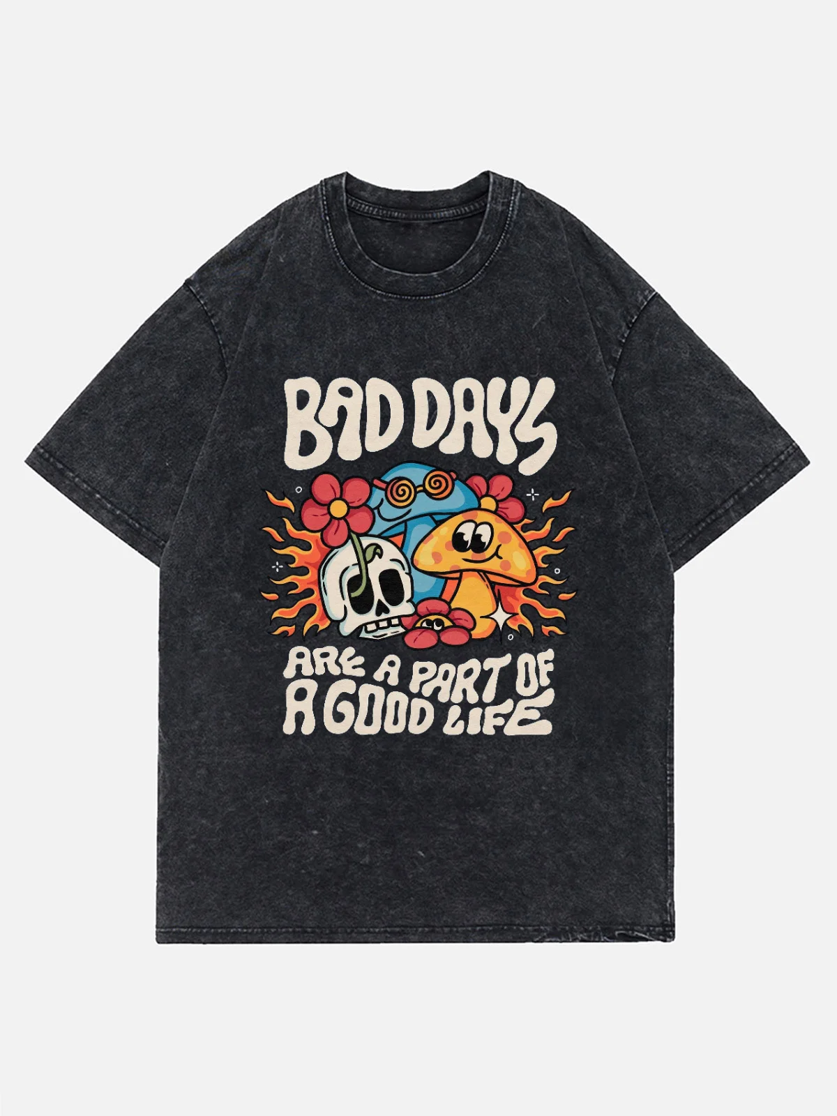 

Novel Bad Days Are Part Of A Good Life Wash T Shirt Men Cotton Tshirt Oversize Women Unisex Harajuku T-shirt Clothing