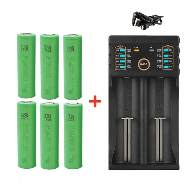 Bateria Original para Sony, USB, 3.7 V, 3000 mAh, 18650, VTC6, 30A, Ferramentas de Brinquedos, Novo