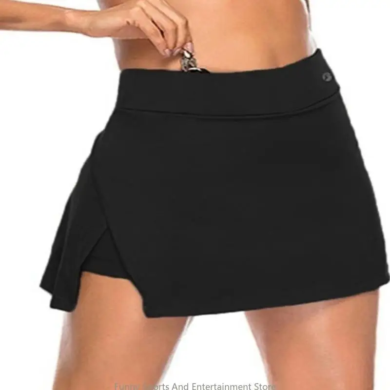 

Женская теннисная юбка с высокой талией, шорты для йоги и фитнеса, теннисная юбка с боковыми разрезами для занятий спортом и повседневной одежды