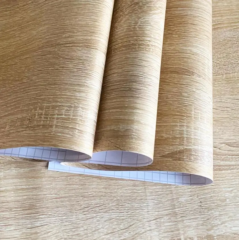 Houten behang, zelfklevend vinyl, klassiek verwijderbaar contactmuurstickerpapier voor renovatie van de garderobe op aanrecht
