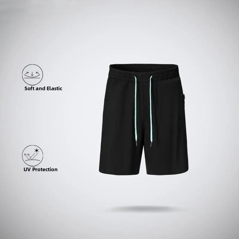 

New Summer Men's Fitn Running orts Breathable Sweat Absorbent Outdoor Sports Straight Leg Casual Pants mid Waist