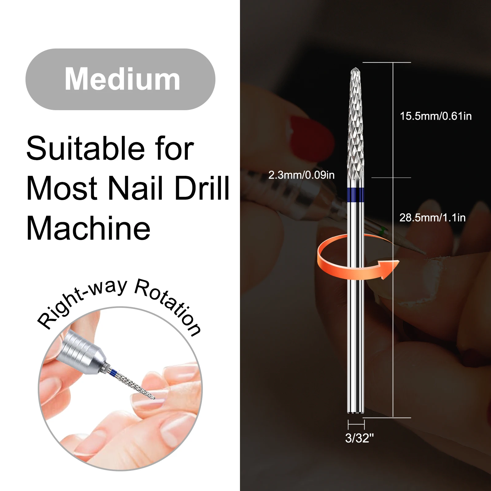 1 stks professionele hoge kwaliteit wolfraamstaal nagelboren elektrische slijpmachine accessoire polijsten cutter manicure tool