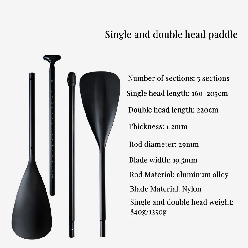 3 Sections Paddle Shaft Double Blade Inflatable Stand Up Paddle for Boat Surfing Tool