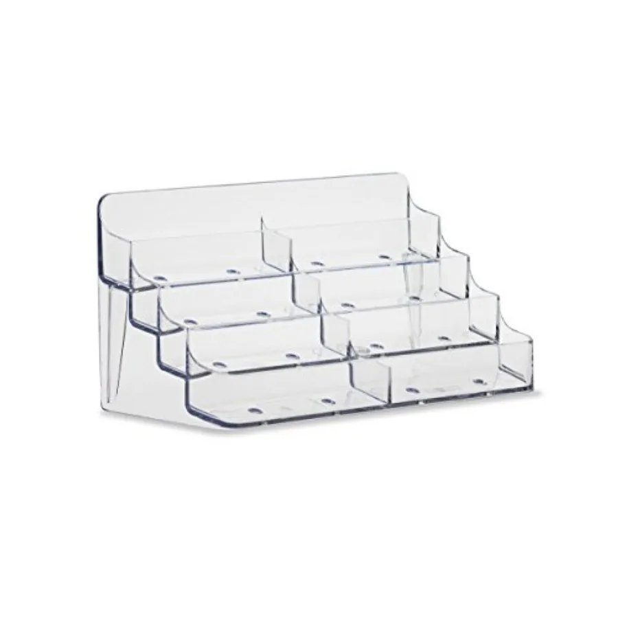 

8 Pot Desktop Clear Acrylic Business Card Holder