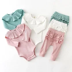 2Pcs Autumn Spring Baby Girl Clothes Cotton Newborn Baby Girl Long Sleeve Bodysuit + Pant Infant Girl Clothes Sets