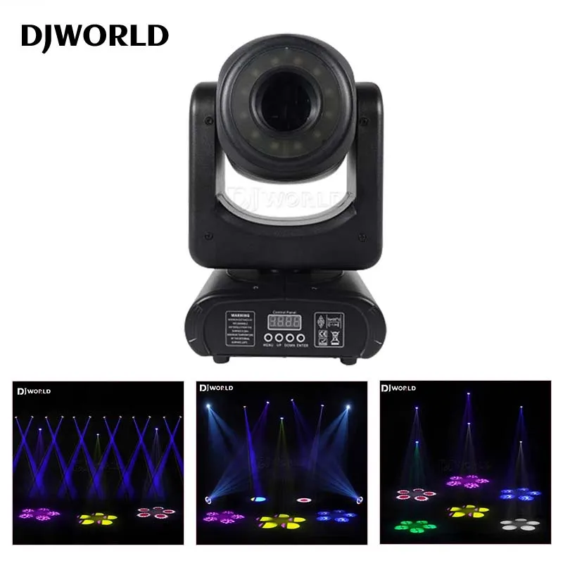 

New 100W LED Spot Gobo Beam Moving Head Light with 12pcs LED Lamp Beads Aperture Circle 5 Prism DMX For Discos DJ Bar Party